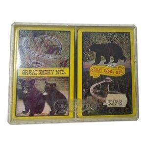 NWT Vintage Souvenir Great Smoky Mountains Black Bear 2 Decks Of Cards